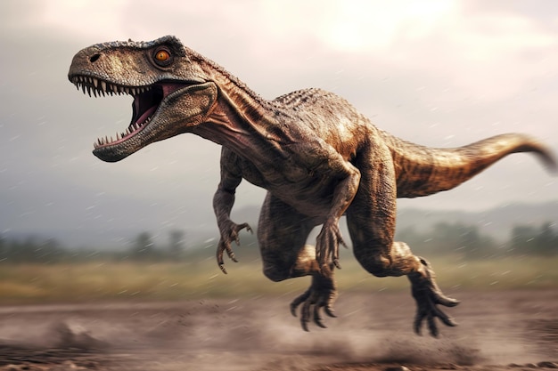 Photo realistic velociraptor dinosaur