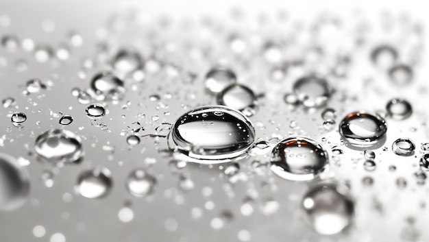Realistic water droplets on white background design wallpaper generated by AI