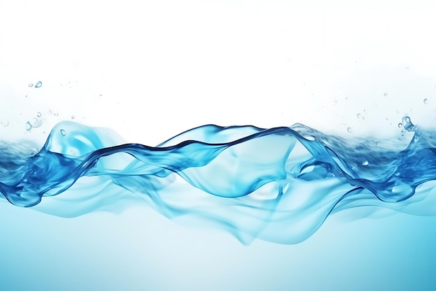 Realistic water dynamic on light background with copy space