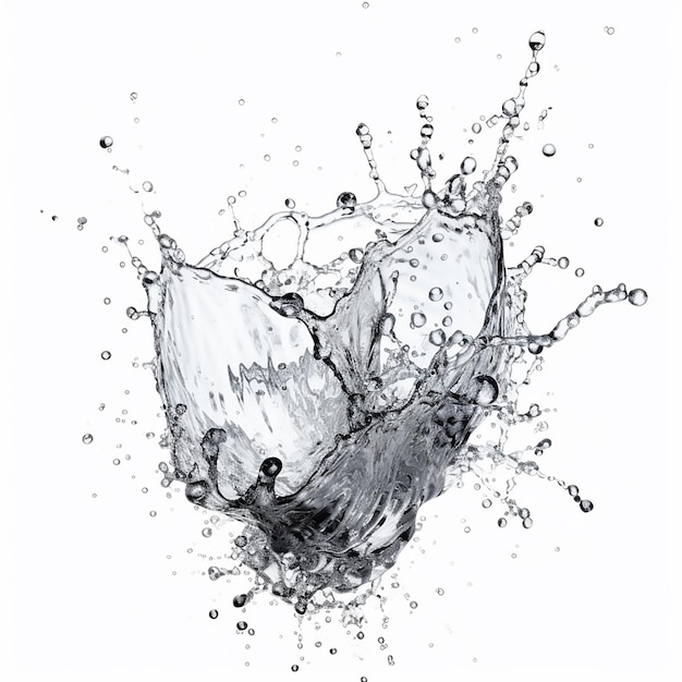 Realistic water splash on blue background