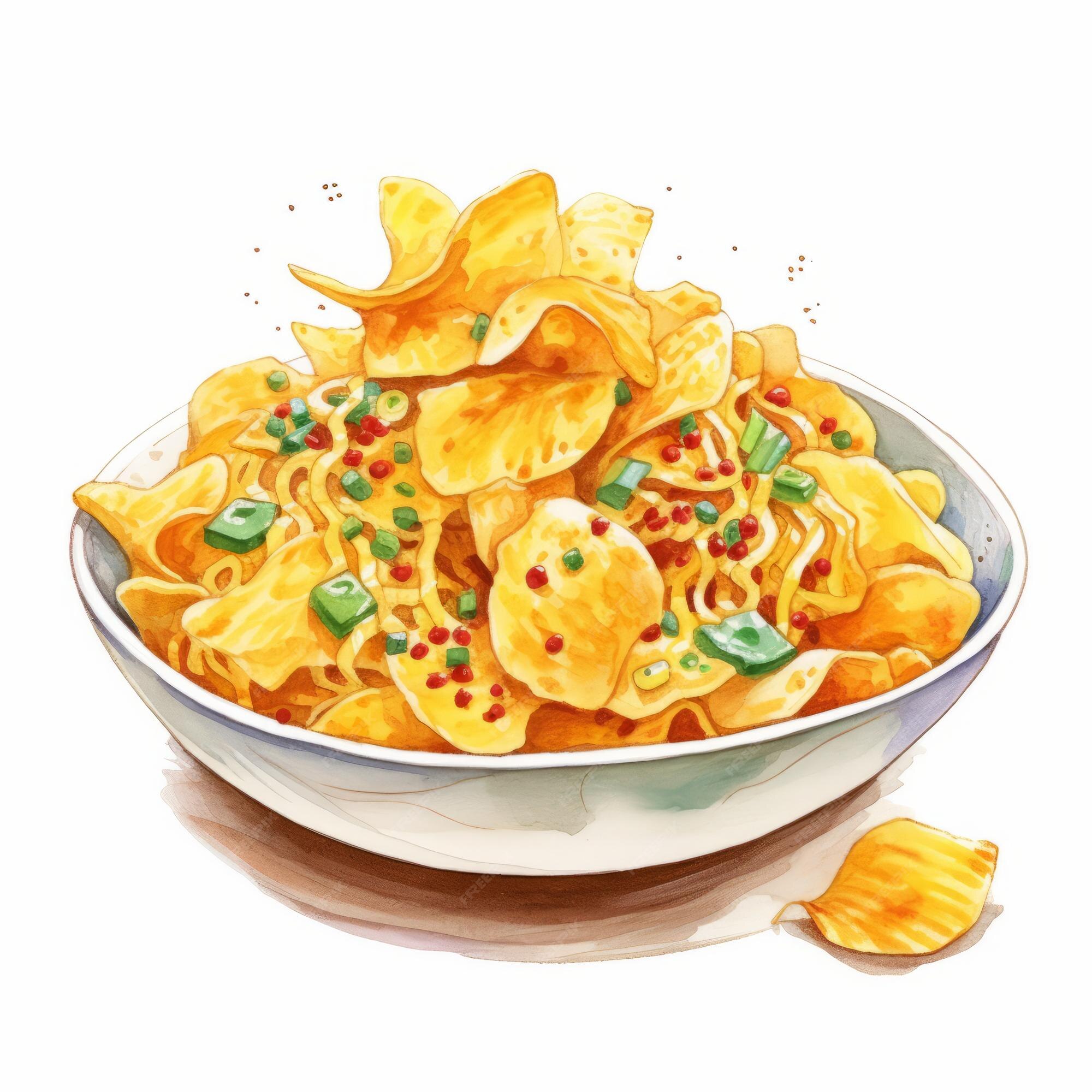 Premium AI Image Realistic Watercolor Chinese Food Drawing Illustration