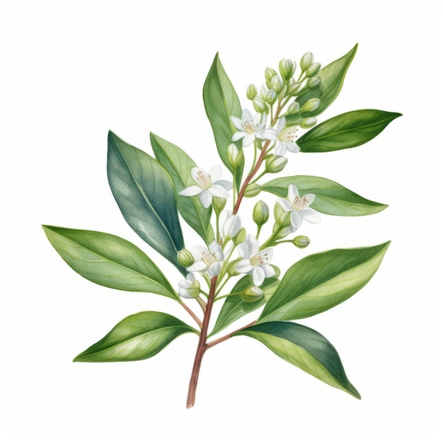 Premium AI Image | Realistic Watercolor Clipart Of Aniseed Myrtle On ...