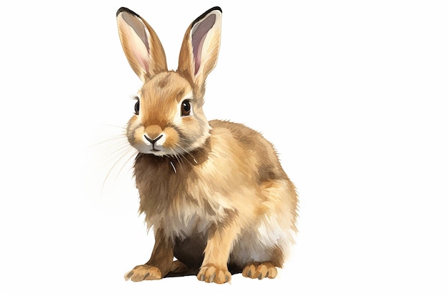 Realistic Watercolor Icon Naturalist Zoological Rabbit