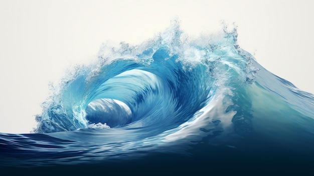 Realistic wave big ocean or sea curve water splash