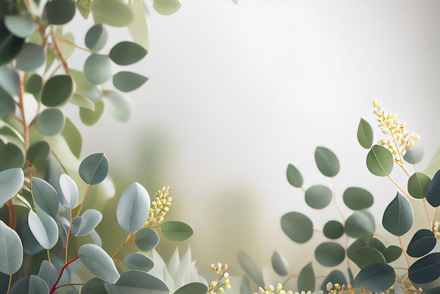 Photo realistic wedding eucalyptus floral illustration generative ai