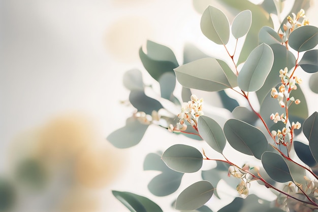 Realistic Wedding Eucalyptus Floral Illustration Generative AI