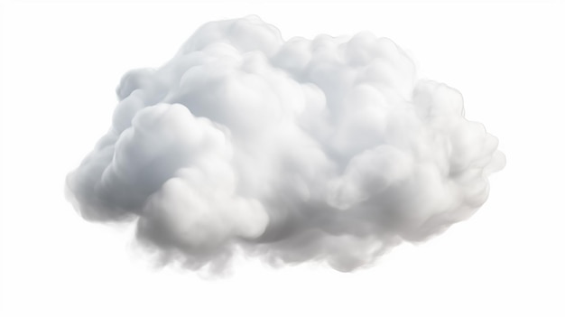 Realistic white cloud isolated on transparent background 3d render