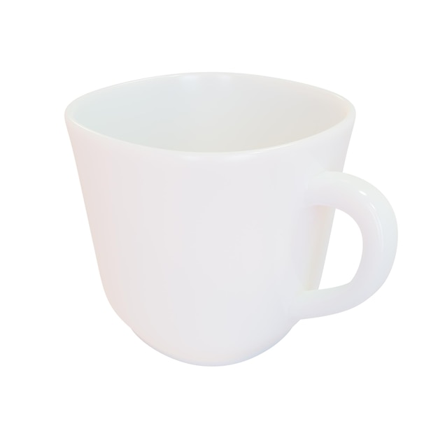 Realistic white cup Porcelain cup