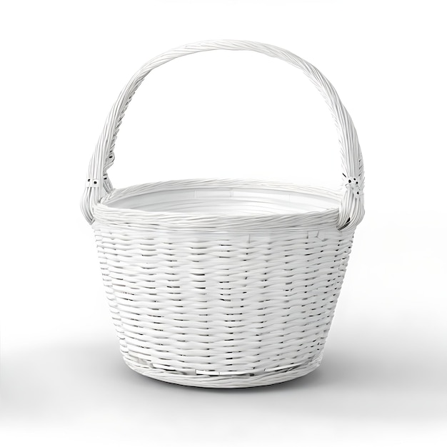 Фото Реалистичный белый дизайн пустой корзины светло-серый фон для универсального использования
