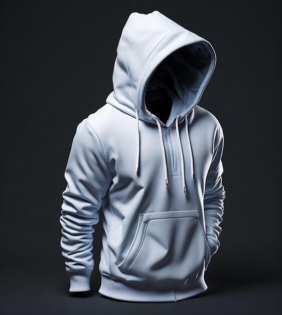 Realistic white Hoodie for Mockup