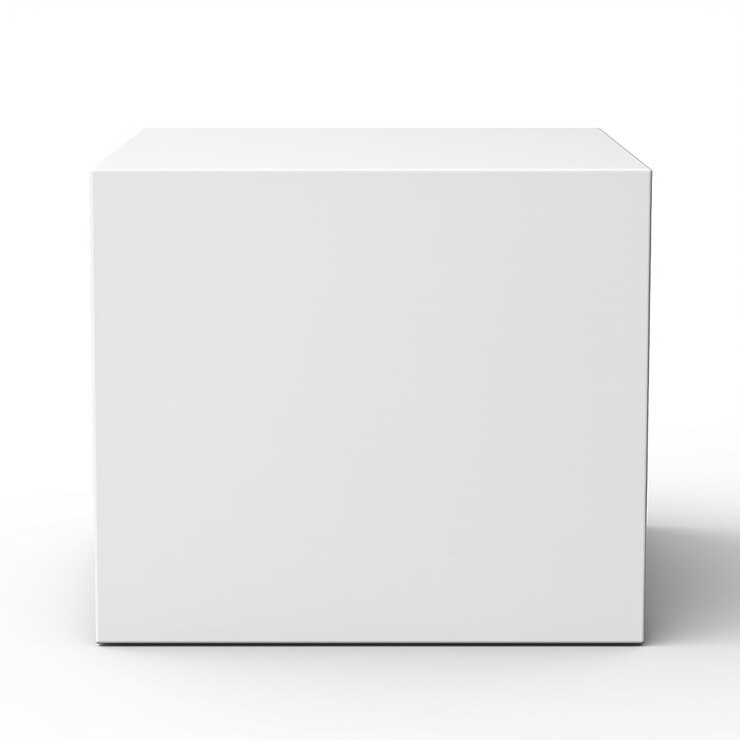 Photo realistic white package box isolated white background
