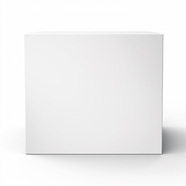 Photo realistic white package box isolated white background