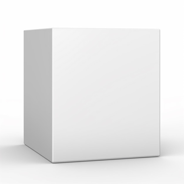 Photo realistic white package box isolated white background