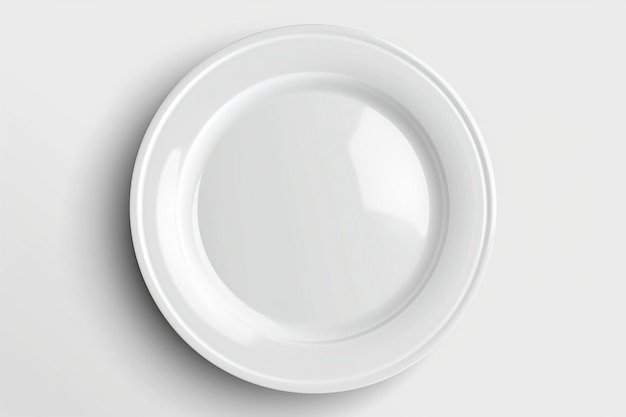 Realistic white plate isolated