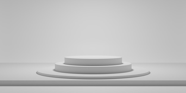 Realistic white podium background