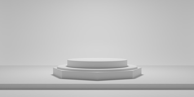 Realistic white podium background