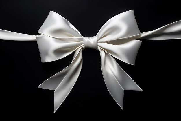 Photo realistic white ribbon and bow isolated on white