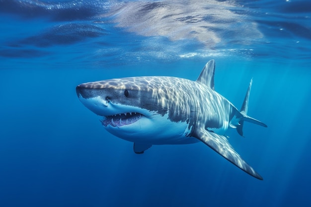 Realistic white shark