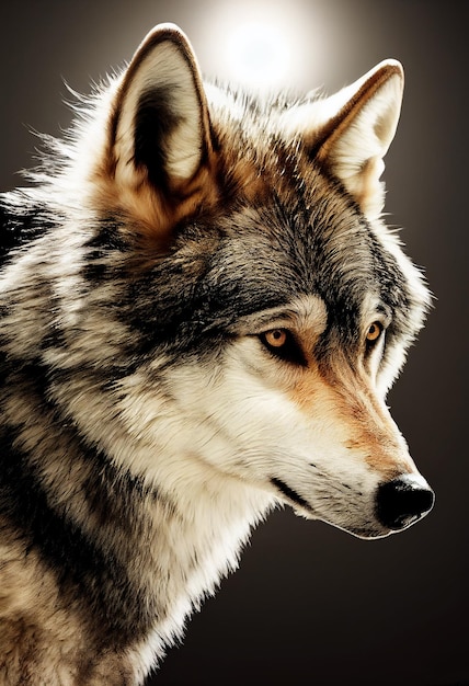 Realistic wolf portrait