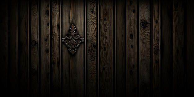 Realistic wood plank background with ornament Generative AI