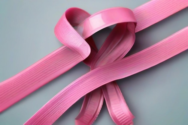 Реалистичная розовая лента Всемирного дня борьбы с раком