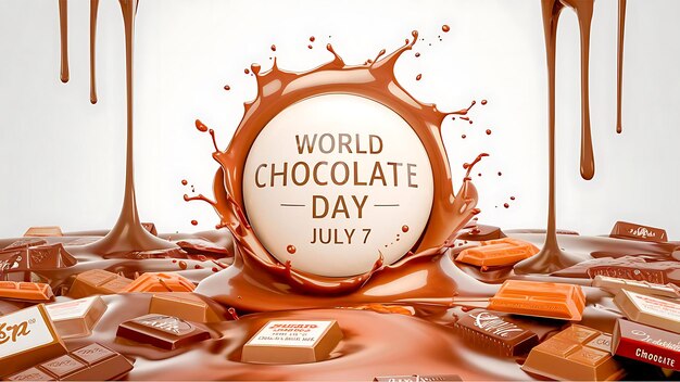 Photo realistic world chocolate day cocoa background