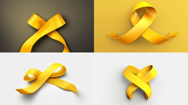 Photo realistic yellow ribbon ai generative