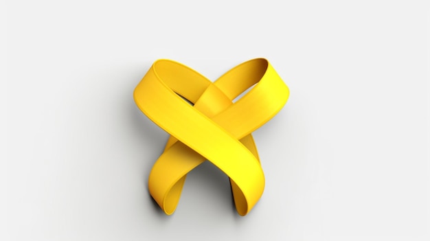 Photo realistic yellow ribbon ai generative