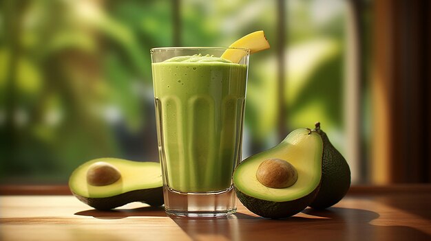 Photo realisticlooking avocadobanana smoothie