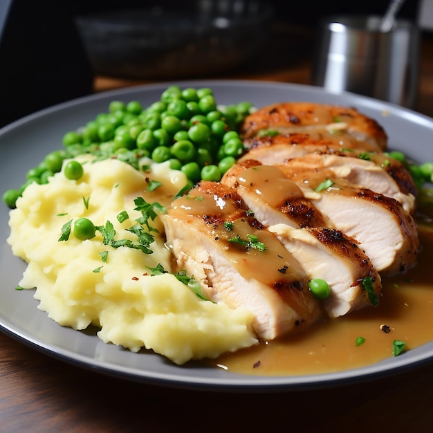 RealisticLooking Mashed Potatoes with Chicken