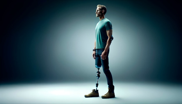 Фото Реалистичный человек с протезом.