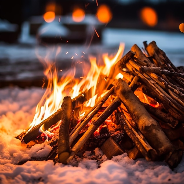 realistics photo of a bornfire at night