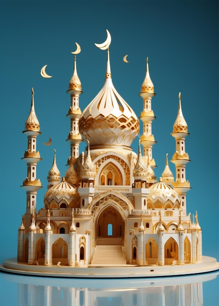 Realistisch 3D-moskee-ornament