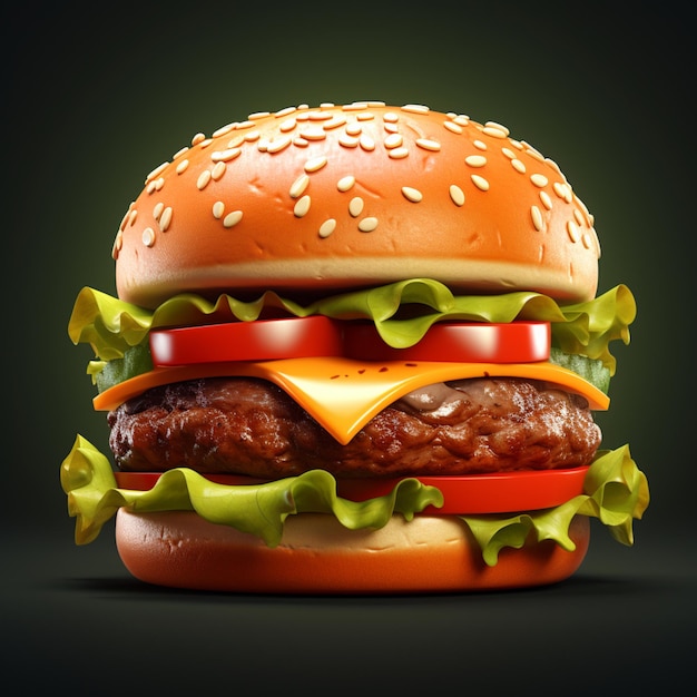 realistisch cheeseburger 3D-model