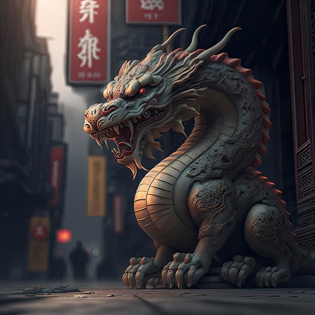 Realistisch Chinees Draakstandbeeld