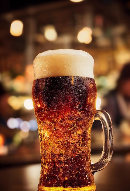 Realistisch een glas bier 3d illustratie