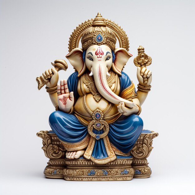 Foto realistisch heer ganesha geïsoleerd met witte achtergrond