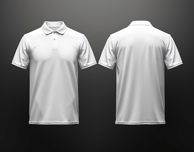 realistisch mockup van mannelijk wit polo blank t-shirt met kraag en korte mouwen sport casual