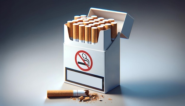 Realistisch open sigarettenpakje voor werelddag zonder tabak