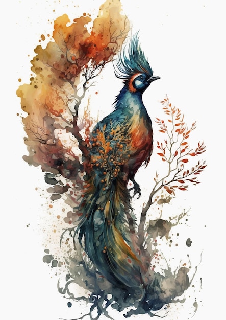 Realistisch Peacock aquarel portret