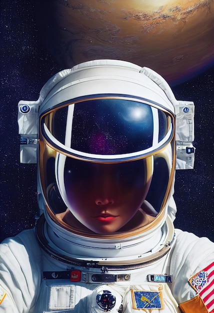 Realistisch portret van een astronaut in een ruimtepak Hightech futuristische astronaut