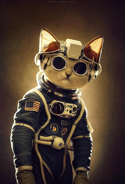 Realistisch portret van een catastronaut in een ruimtepak Hightech futuristische astronaut