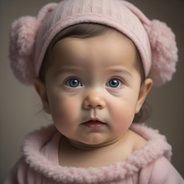 Realistisch portret van schattige mooie baby