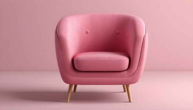 realistisch roze fauteuil 3d rendering Gezellige comfortabele kantoorstoel voor binnenruimteontwerp