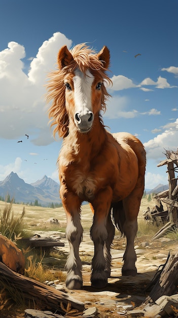 Realistisch stijl klein paardje