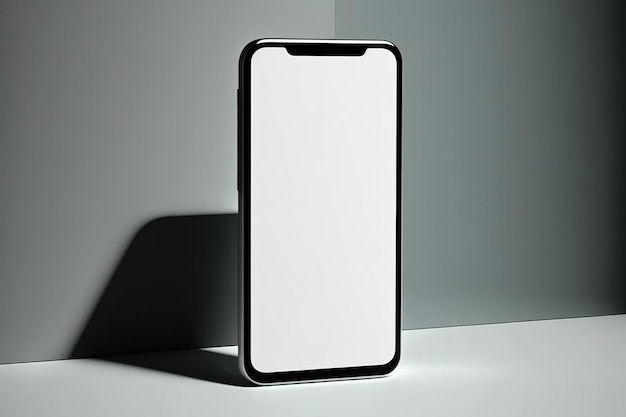 Realistisch vooraanzicht smartphone mockup mobiele telefoon met leeg wit display