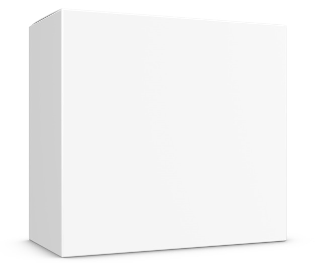 Realistische 3D Box Mock Up Template op witte achtergrond 3D Rendering