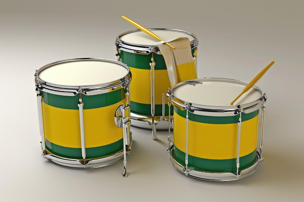 Realistische 3D drum kit rendering generatief door ai