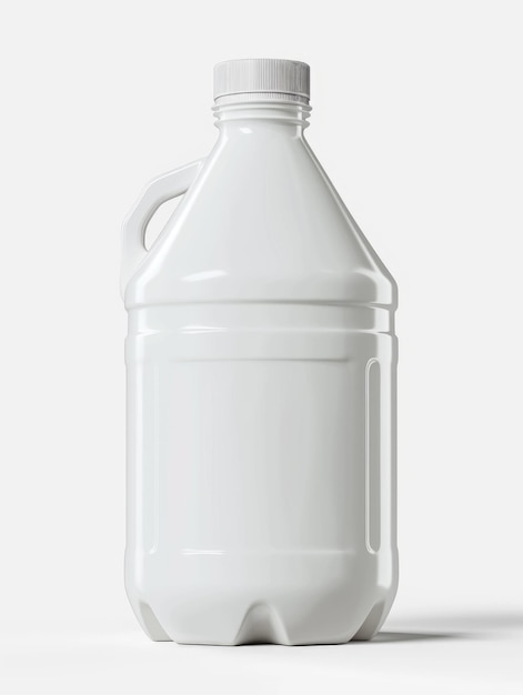 Realistische 3D Gallon Bottle Mockup Template op witte achtergrond Geïsoleerde Plastic Container voor Melk