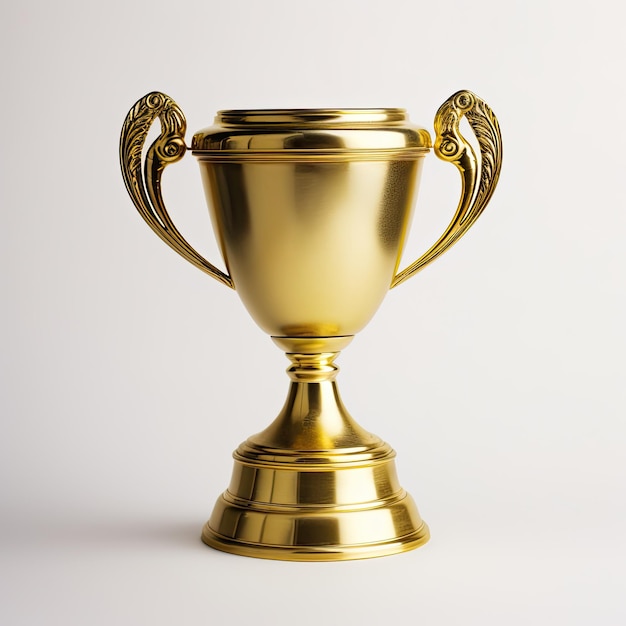 Realistische 3D Trophy cup op minimale achtergrond Vector illustratie